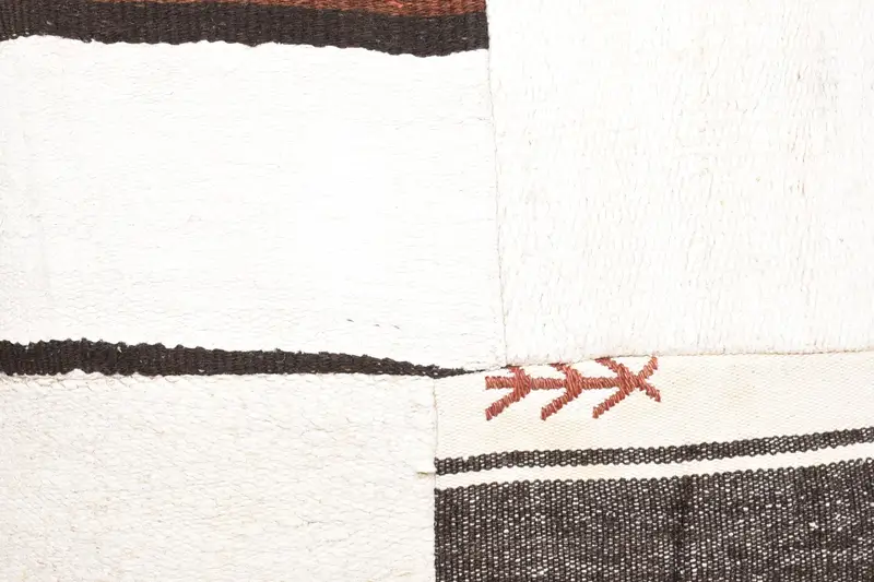 Handwoven Pillow Sham, Vintage Kilim Throw Pillow, Cushion Case, 28x28 White Pillow Sham, Vintage Pillow, Interior Designer Pillow - 3