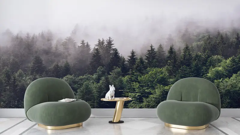 Custom Wall Paper, 3d Wall Paper, View Wall Painting, Misty Mountain View, Paper Wall Art, Farmhouse Wall Mural, Nature Landscape Wall Paint - 7