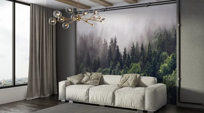 Custom Wall Paper, 3d Wall Paper, View Wall Painting, Misty Mountain View, Paper Wall Art, Farmhouse Wall Mural, Nature Landscape Wall Paint - 8