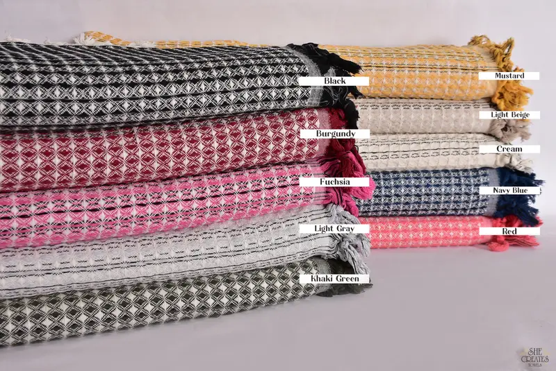 Monogram Blanket, Bachelor Gifts, 96x70 Cotton Striped Towel, Wedding Hand Made Gift, Woven Blanket, Turkish Blanket Throw, Tablecloth - 1