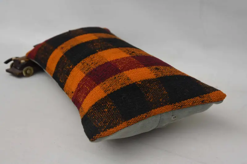 Interior Designer Pillow, Tapestry Pillow Cover, Kilim Pillow Cover, Pillow Case, 12x24 Orange Cushion Case, Turkish Kilim Pillow - 6