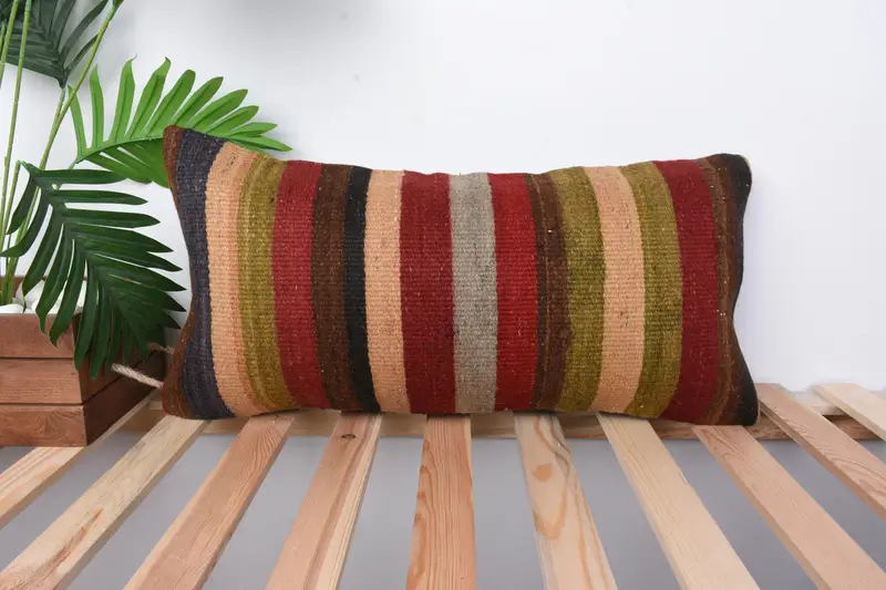 Kissen für Couch, Kissenabdeckung, Ikat -Kissengehäuse, orientalisches Kissen, 12x24 Green Pillow Hülle, quadratisches Wurfkissen, Geschenkkissen, Kilimkissen werfen - 1