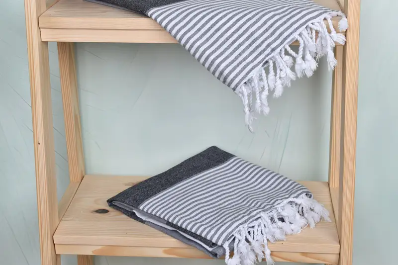 Fouta towel, Best Friend Christmas Gift, 70x40 Cotton Striped Towel, Lightweight Turkish towel, Cotton towel, Personalized Bridesmaid Beach Towel - 5