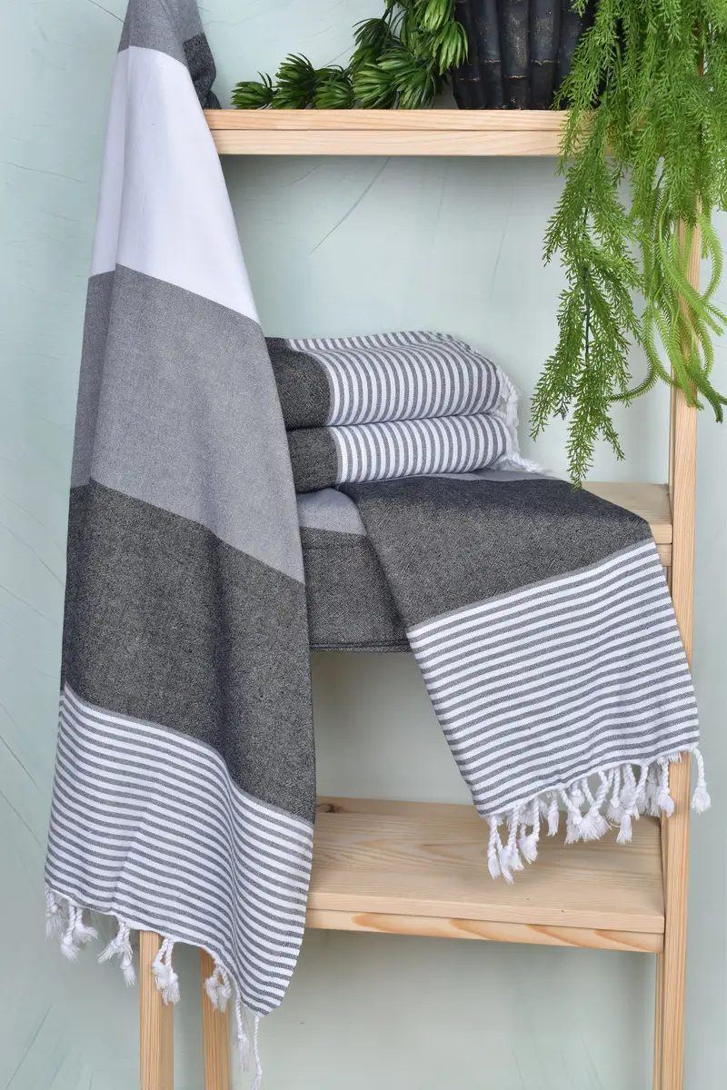 Fouta towel, Best Friend Christmas Gift, 70x40 Cotton Striped Towel, Lightweight Turkish towel, Cotton towel, Personalized Bridesmaid Beach Towel - 6