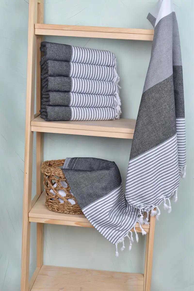 Fouta towel, Best Friend Christmas Gift, 70x40 Cotton Striped Towel, Lightweight Turkish towel, Cotton towel, Personalized Bridesmaid Beach Towel - 3