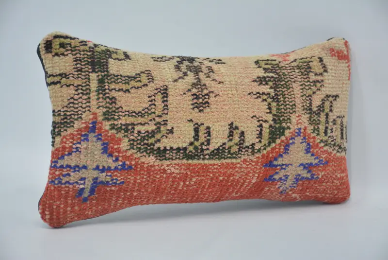 Throw Kilim Pillow, Christmas Pillow Case, Decorative Pillow Case, Gift Pillow, Handmade Kilim Cushion, Pillow Cover, 8x16 Beige Pillow Sham - 3