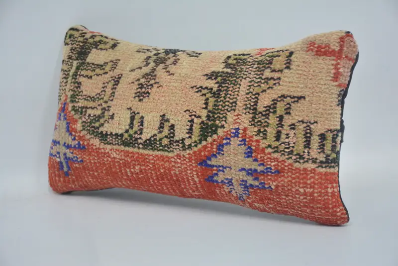 Throw Kilim Pillow, Christmas Pillow Case, Decorative Pillow Case, Gift Pillow, Handmade Kilim Cushion, Pillow Cover, 8x16 Beige Pillow Sham - 4