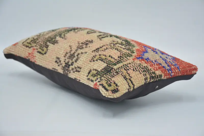 Throw Kilim Pillow, Christmas Pillow Case, Decorative Pillow Case, Gift Pillow, Handmade Kilim Cushion, Pillow Cover, 8x16 Beige Pillow Sham - 6