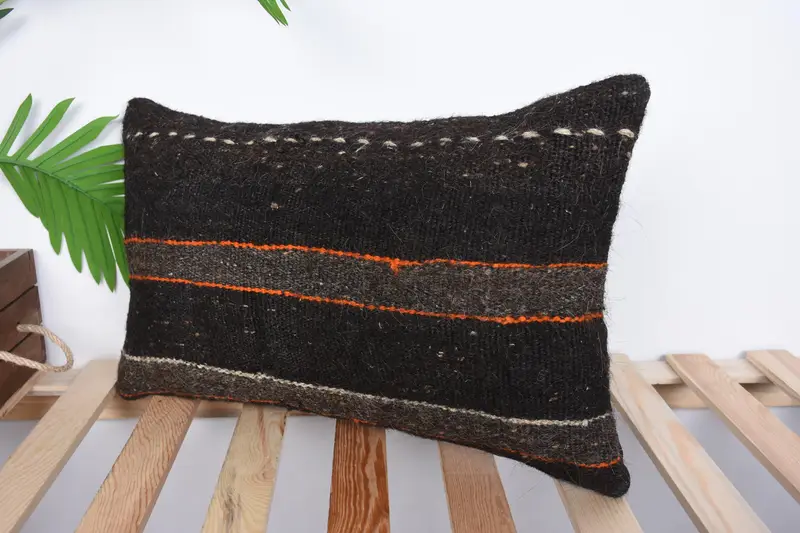 12x20 Brown Cushion, Aztec Cushion, Vintage Pillow, Bed Pillow Case, Boho Throw Pillow Cover, Pillow for Sofa, Pillow, Turkish Pillow - 5