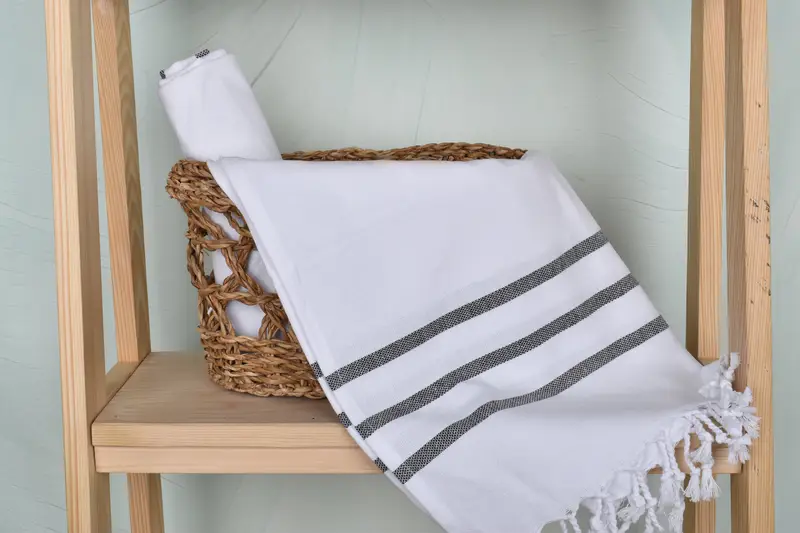 Best Friend Gift, Monogrammed Hand Towel, 40x20 Cotton Striped Towel, Small Bath Towels, Anniversary Gift For Her, Kitchen Towel, Custom Name Towel - 4