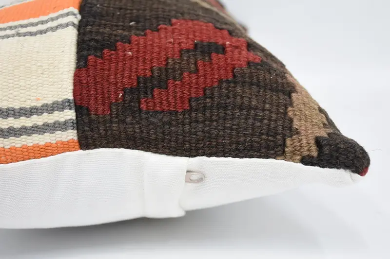 Aztec Pillow, Kilim Pillow Cover, 12x20 Brown Cushion Cover, Gift Pillow, Decorative Bolster Pillow, Home Decor Pillow, Pillow Case, Vintage Cushion - 5