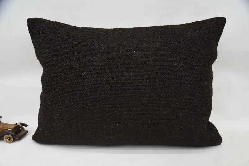 Vintage Plaid Black Cushion Cover, Chair Decorative Antique 20x28 inch Pillow - 1