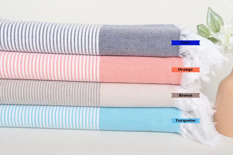 Beach Towel Bulk, 70x40 Cotton Striped Towel, Personalized Beach Towel, Wedding Shower Gift, Soft towel, Bachelor Bachelorette Party Favors - 1