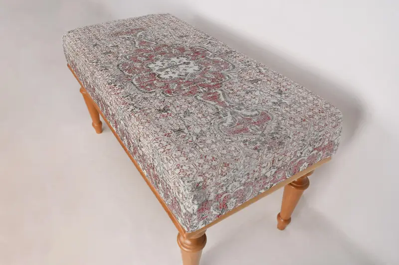 Modular Red & White Kilim-Inspired Ottoman, Sofa Set