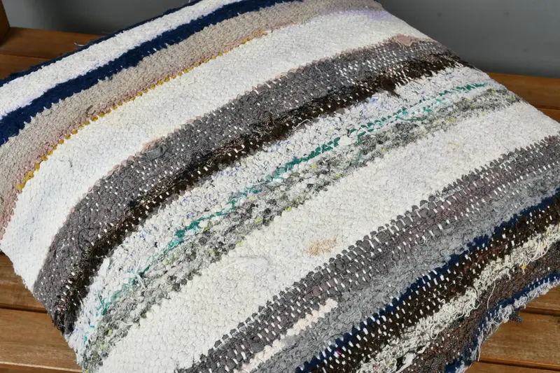 Turkish Kilim Pillow, Boho Pillow, Chair Pillow Case, 22x22 White Cushion, Pillow Cover, Handmade Kilim Cushion, Office Chair Cushion Case - 4