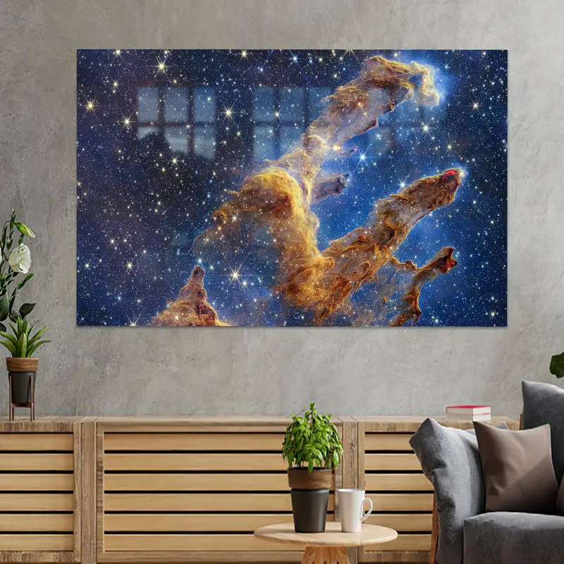 エレガントなプリントガラス：創造空間の夜景の柱