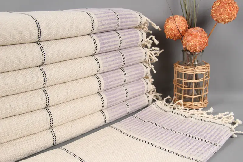 Dish Towel Embroidery Designs Monogram Hand Towel Purple Striped, 20x40 Inches