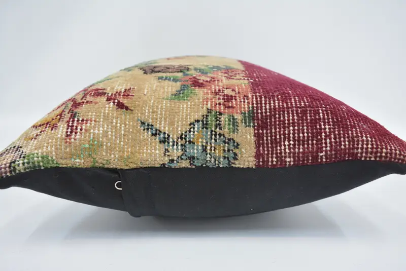 Antique Pillows, Kilim Pillow Cover, Oriental Pillow, Sofa Bolster Cushion, 16x24 Red Pillow Sham, Cushion Cover, Vintage Pillow - 5