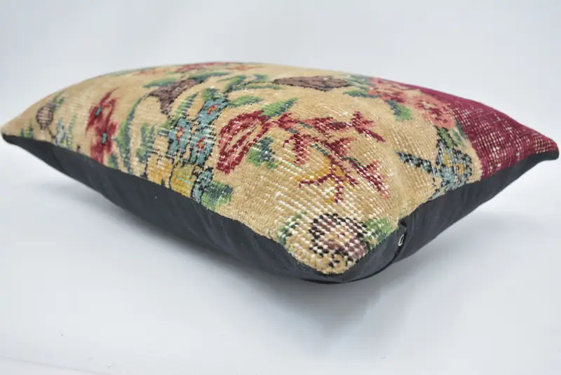 Antique Pillows, Kilim Pillow Cover, Oriental Pillow, Sofa Bolster Cushion, 16x24 Red Pillow Sham, Cushion Cover, Vintage Pillow - 6