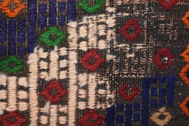 Turkish Kilim Pillow, Tribal Cushion, Boho Pillow Sham Cover, Boho Chic Cushion Cover, Pillow Case, 14x14 Blue Cushion, Handmade Kilim Cushion - 3