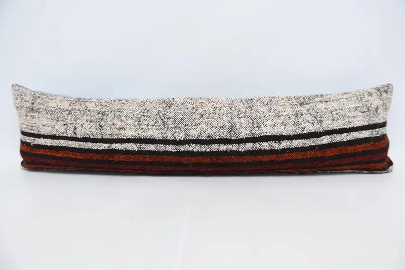 Throw Kilim Pillow, Cushion Case, 12x48 White Pillow, Vintage Kilim Pillow, Indoor Pillow, Vintage Pillow, Tribal Pillow Case, Antique Pillows - 1