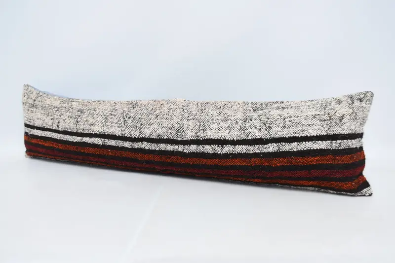 Throw Kilim Pillow, Cushion Case, 12x48 White Pillow, Vintage Kilim Pillow, Indoor Pillow, Vintage Pillow, Tribal Pillow Case, Antique Pillows - 4