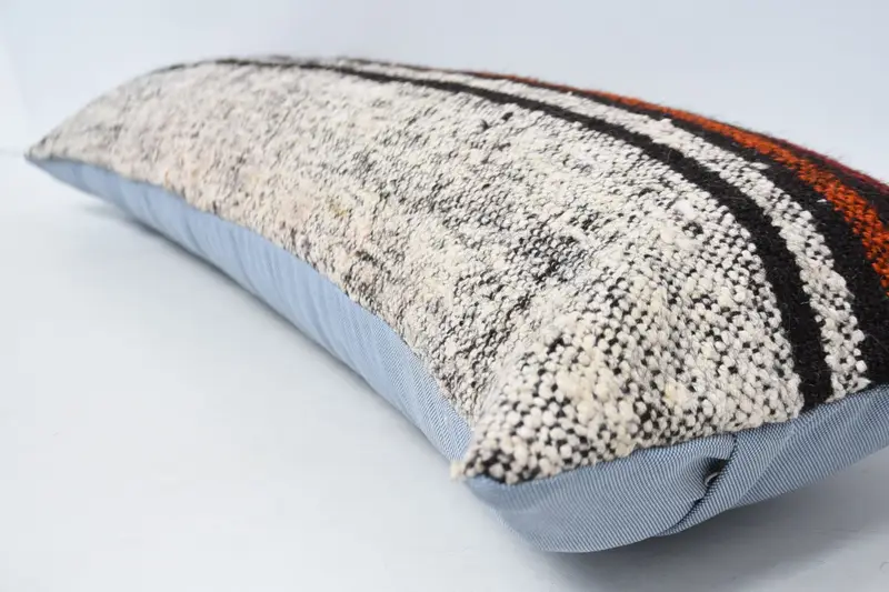 Throw Kilim Pillow, Cushion Case, 12x48 White Pillow, Vintage Kilim Pillow, Indoor Pillow, Vintage Pillow, Tribal Pillow Case, Antique Pillows - 5
