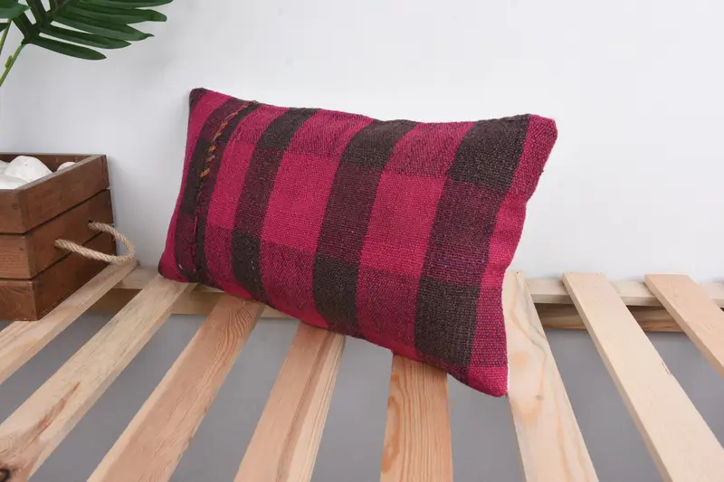 Pillow Case, Comfy Throw Pillow Case, Accent Pillow Case, Pillow for Sofa, Vintage Pillow, 8x16 Pink Cushion, Throw Kilim Pillow, Couch Pillow Case - 5