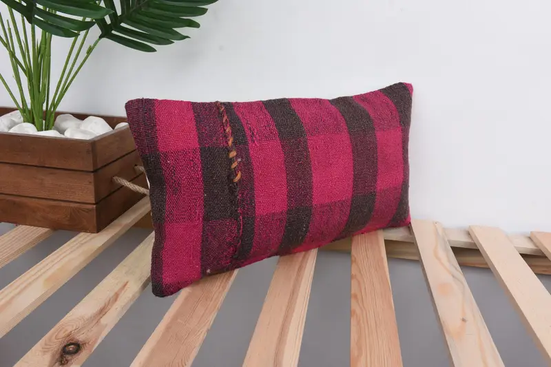 Pillow Case, Comfy Throw Pillow Case, Accent Pillow Case, Pillow for Sofa, Vintage Pillow, 8x16 Pink Cushion, Throw Kilim Pillow, Couch Pillow Case - 4