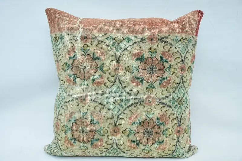 Pillow for Couch, Turkish Pillow, 28x28 Beige Pillow Cover, Pillow Case, Toss Pillow, Vintage Kilim Pillow, Handwoven Pillow Cover Pillow Sham - 1