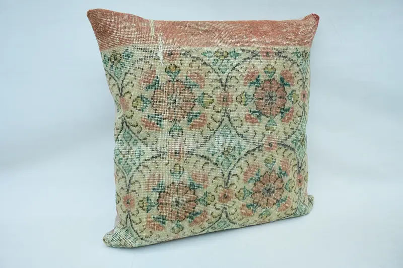 Pillow for Couch, Turkish Pillow, 28x28 Beige Pillow Cover, Pillow Case, Toss Pillow, Vintage Kilim Pillow, Handwoven Pillow Cover Pillow Sham - 2