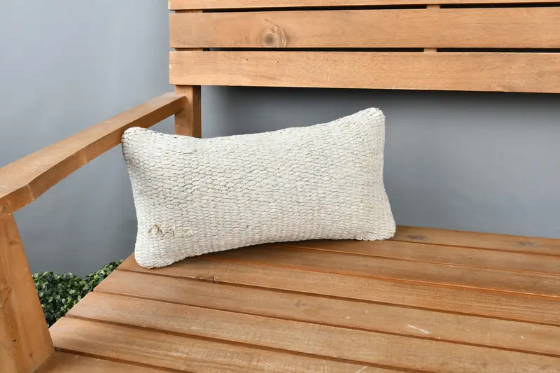 Seat Cushion Case, Kilim Pillow, Gift Pillow, 8x16 Beige Pillow Sham, Vintage Kilim Pillow, Cushion Cover, Personalized Gift Pillow Pillow Sham - 1