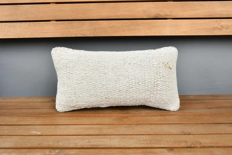 Seat Cushion Case, Kilim Pillow, Gift Pillow, 8x16 Beige Pillow Sham, Vintage Kilim Pillow, Cushion Cover, Personalized Gift Pillow Pillow Sham - 6