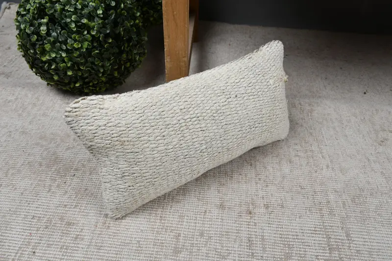 Seat Cushion Case, Kilim Pillow, Gift Pillow, 8x16 Beige Pillow Sham, Vintage Kilim Pillow, Cushion Cover, Personalized Gift Pillow Pillow Sham - 7