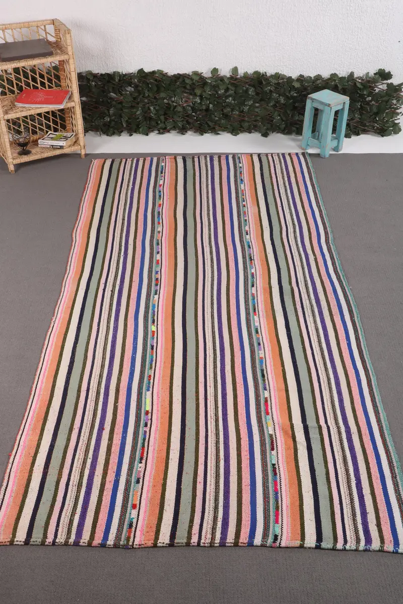 4.8x9.1 ft Türk Halısı, Vintage Büyük Boy Halı, Gökkuşağı Gökkuşağı Ombré Halı - 1