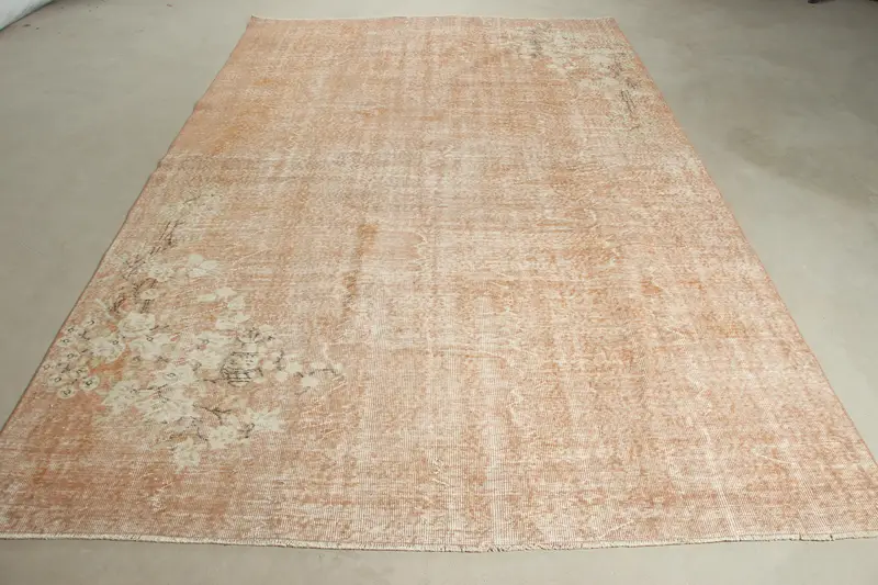 6.8x10.6 ft Vintage Büyük Boy Halı, Türk Kahvesi Ombré Halı - 1