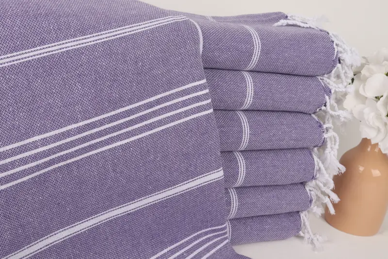 Kişiye Özel Mor Pamuk Havlu, 40x71 İnç, Gelin Hediyesi Hediyesi