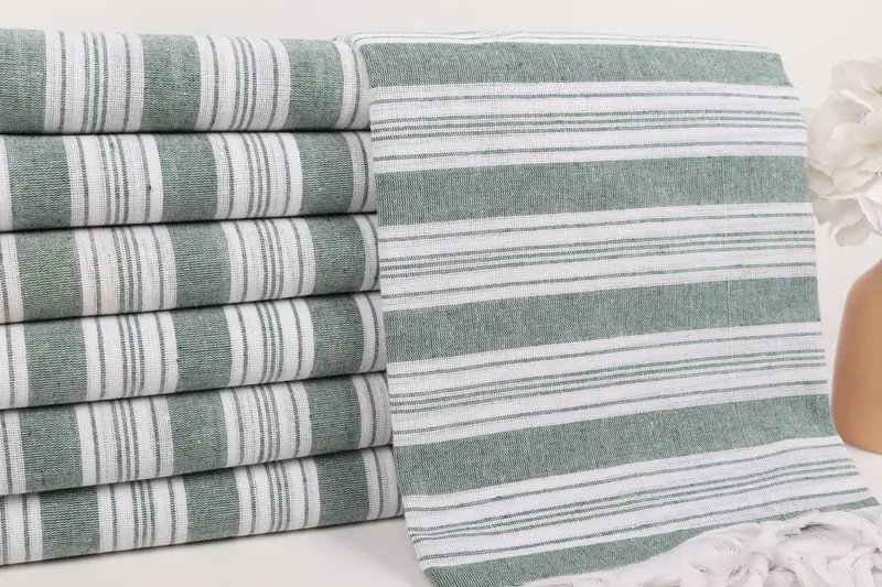 Absorbent towel, Bridal Shower Favor, Bridal Shower Favors, Gift For Wedding Day, 70x40 Cotton Striped Towel, Organic Cotton Towel, Beach Towel Gift - 2