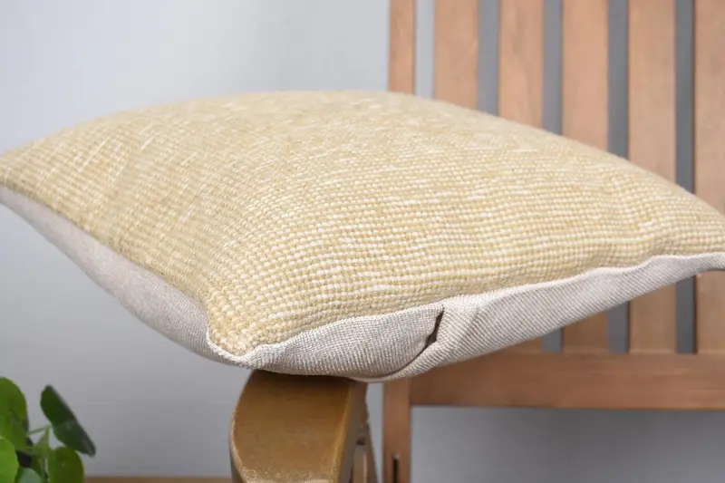 Vintage Kilim Pillow, Ethnical Kilim Rug Pillow, Boho Pillow, Cushion Case, Office Chair Cushion Cover, 14x14 Beige Pillow Case - 6