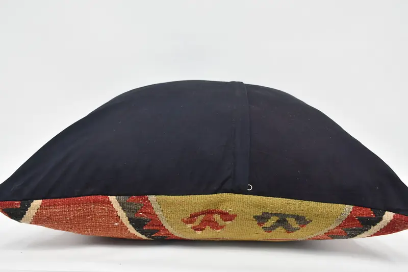 Wool Kilim Pillow Cushion, Vintage Kilim Throw Pillow, Pillow for Sofa, Antique Pillows, 28x28 Red Pillow Cover, Pillow Cover, Ikat Cushion Cover - 6