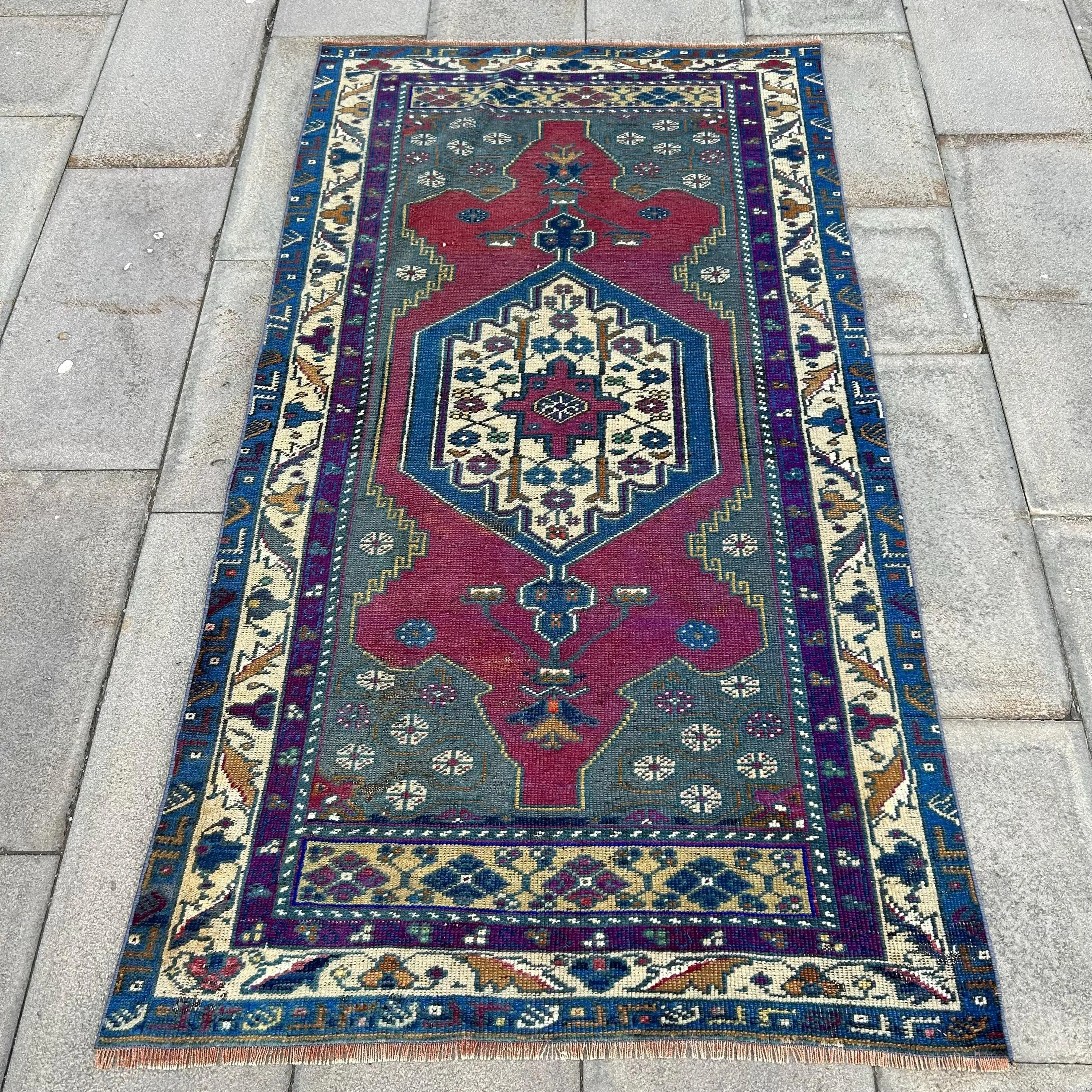 Türk Halısı, Accent 3.1x5.6 ft Halı, Mavi Kamuflaj Halı - 1
