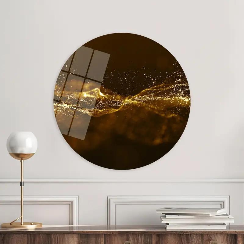 Modern Luxury: Gold, Black & Gold Shimmery Printed Canvas