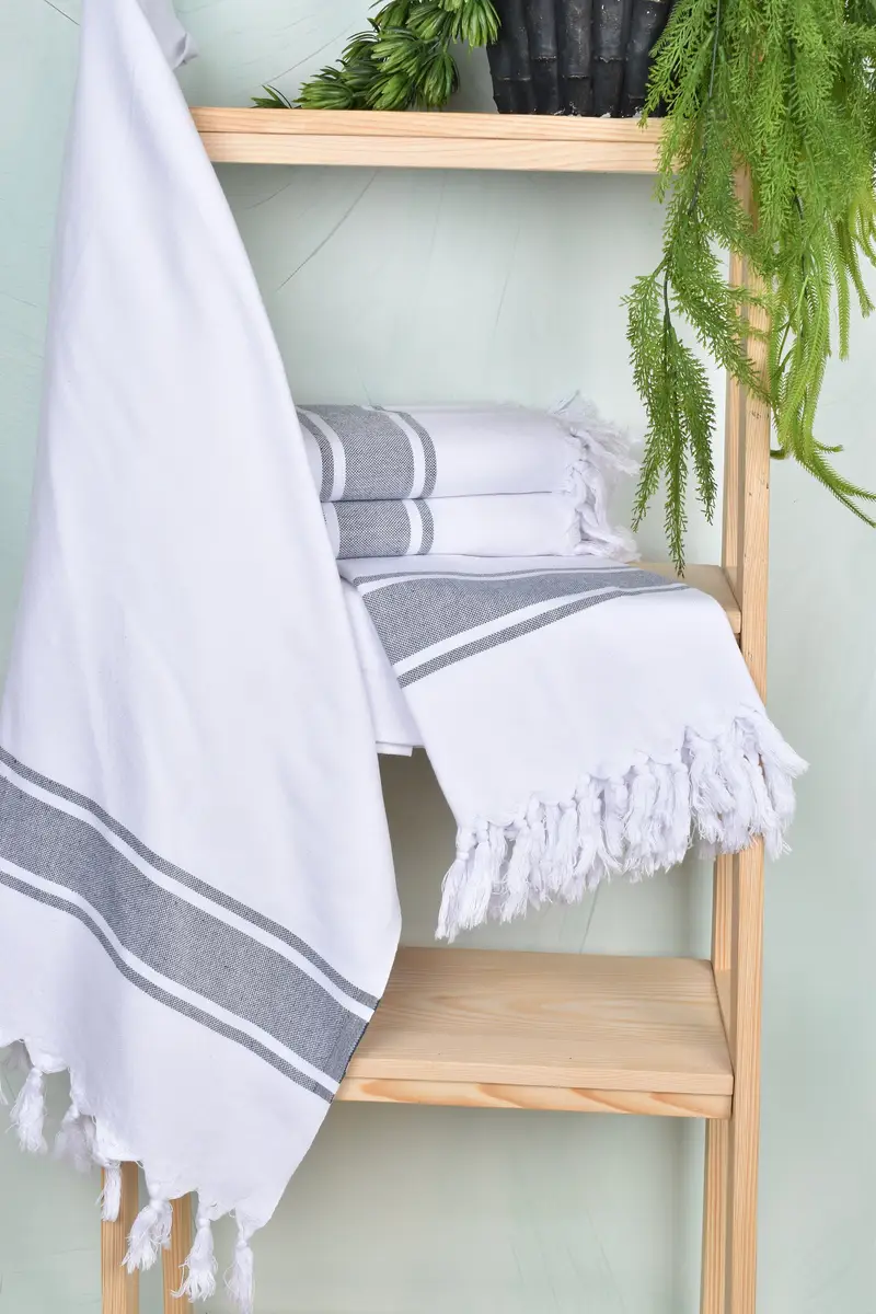 Guest Towel, 70x40 Cotton Striped Towel, Monogrammed Beach Towel, Personalized Gift For Her, Sand-Resistant Peshtemal, Travel towel, Bath towel - 6