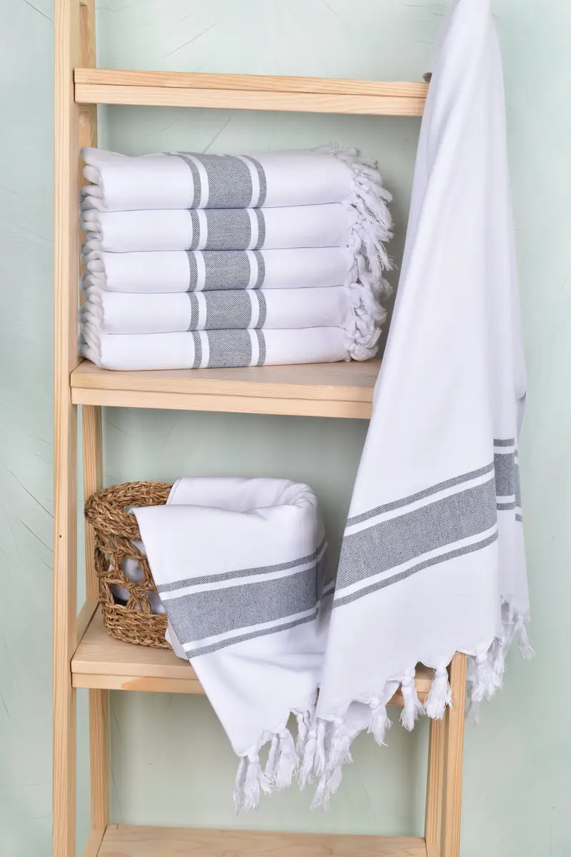 Guest Towel, 70x40 Cotton Striped Towel, Monogrammed Beach Towel, Personalized Gift For Her, Sand-Resistant Peshtemal, Travel towel, Bath towel - 3