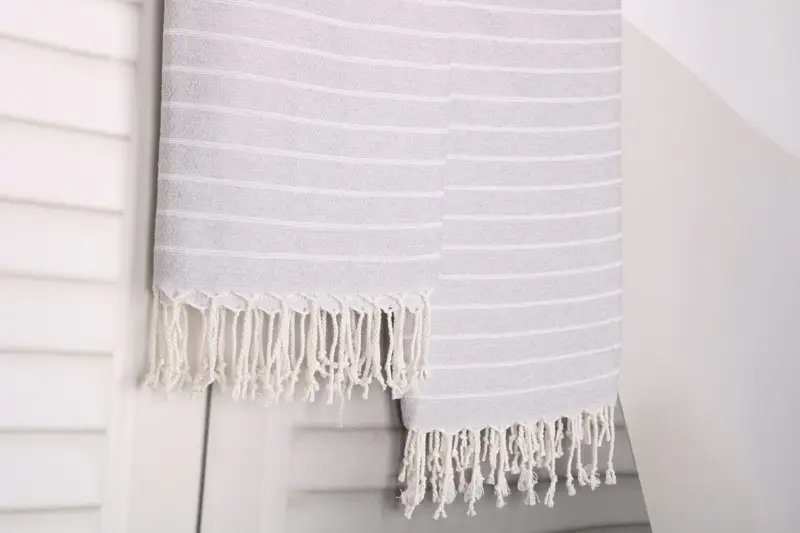 Personalized Gift, Employee Gifts, Personalized Gifts, Luxury Turkish beach towel with fringe, Wedding Gift, Gym Towel, 70x40 Cotton Striped Towel - 8