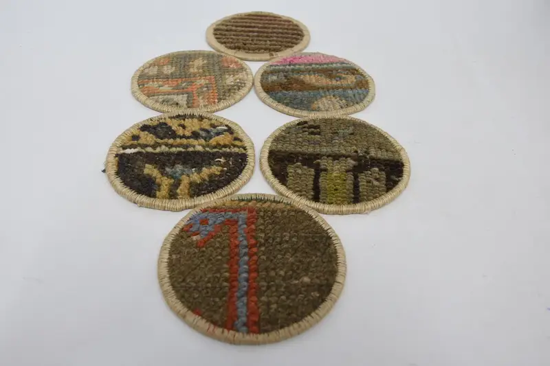 Bohemian Round Coaster, Brown and Orange Decorative Coaster