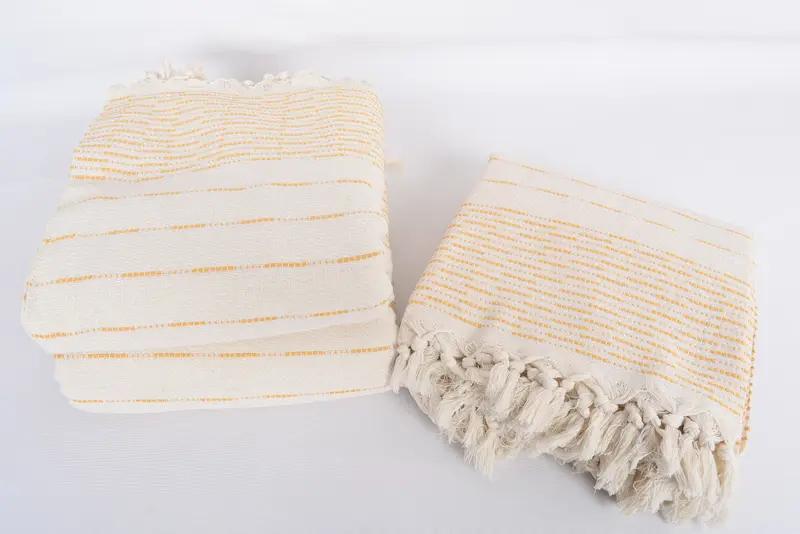 Custom Wedding Gifts, Turkish Blanket Throw, 98x92 Cotton Striped Design Towel, Woven Throw Blanket, Throw Blanket Couch, Christmas Gift - 7