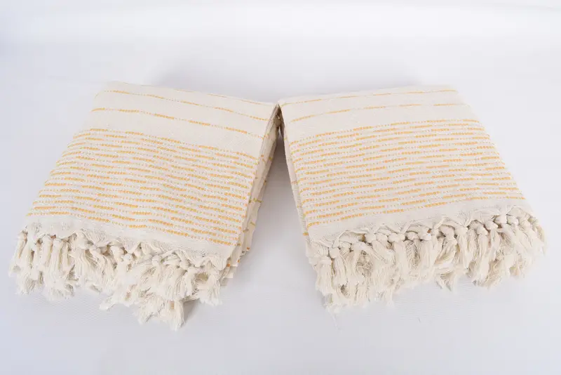 Custom Wedding Gifts, Turkish Blanket Throw, 98x92 Cotton Striped Design Towel, Woven Throw Blanket, Throw Blanket Couch, Christmas Gift - 6