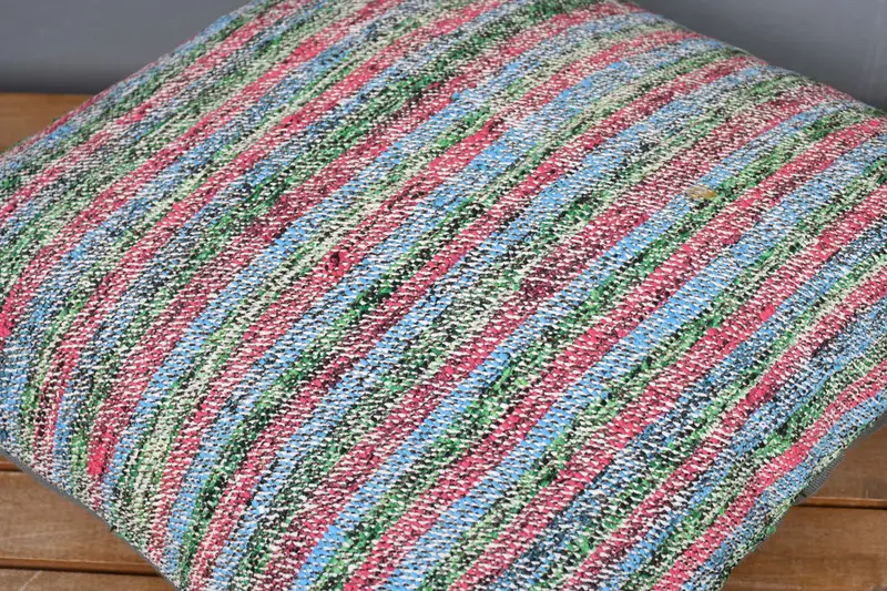 20x20 Blue Cushion, Retro Throw Pillow Sham, Boho Pillow Sham Cover, Pillow Sham, Ethnical Kilim Rug Pillow, Turkish Pillow - 4