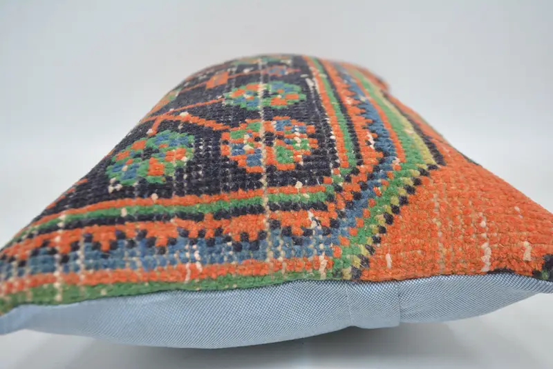 Turkish Pillow, Vintage Kilim Throw Pillow, Cushion Cover, Turkish Corner Pillow Case, 12x24 Red Cushion Cover, Boho Pillow, Outdoor Bolster Pillow - 5